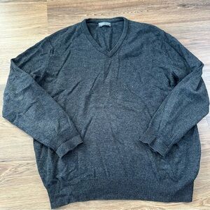 Hawick Knitwear Sweater‎ Men’s XL Gray 100% Wool Made In Scotland V-Neck Grandpa